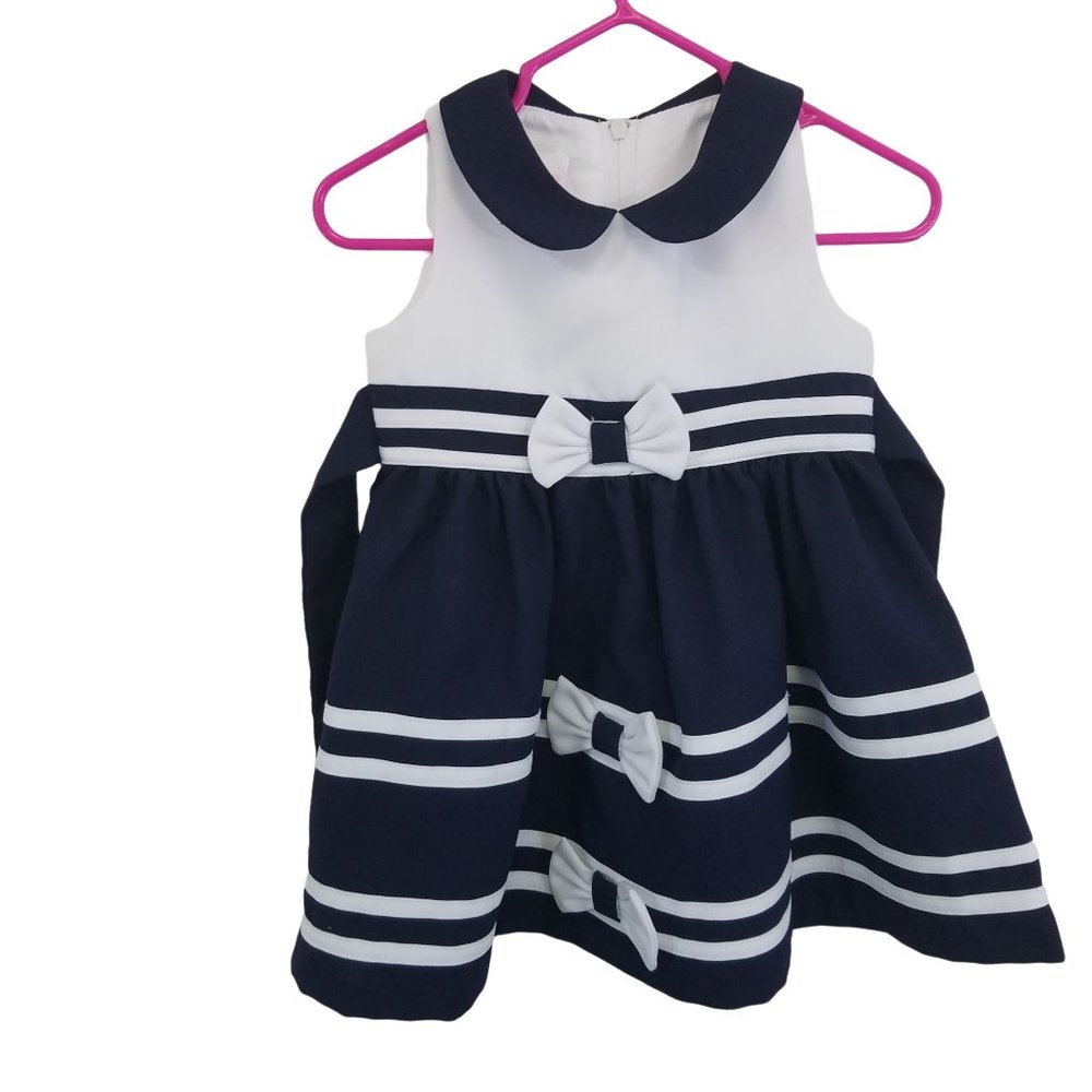 Bonnie Baby Blue and White Dress Size 12 Months. Bloomers size 18 months. - Picture 1 of 8